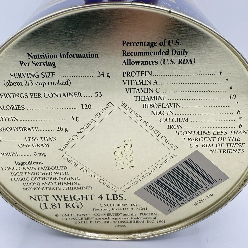 Vintage Uncle Ben's Rice 1992 U.S. Winter Olympics Limited Edition‎ Tin (Empty)